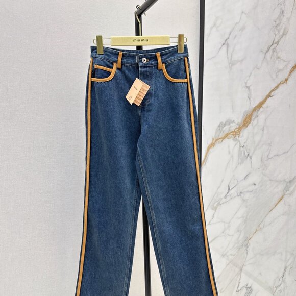 Miu Miu Women's Denim and Leather Blouson Jacket Set - Picture 4 of 11